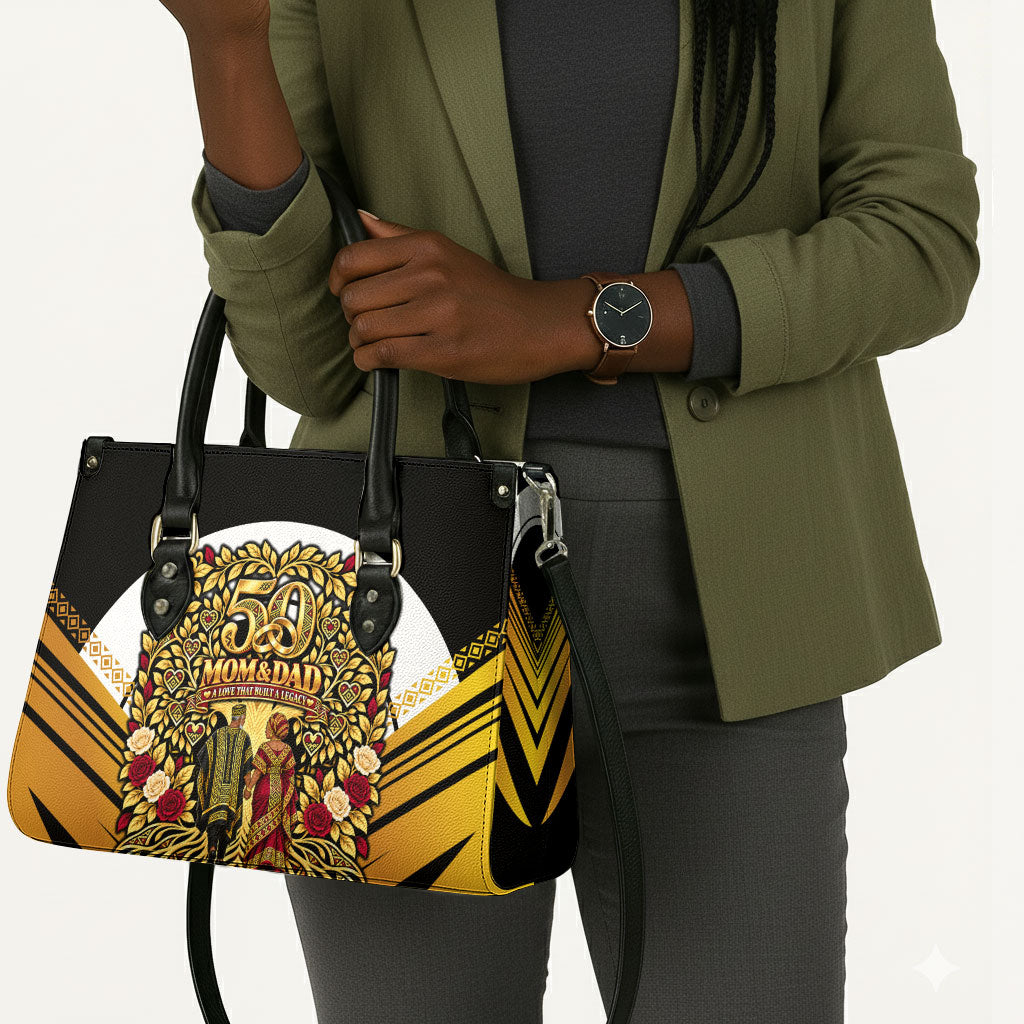 African 50th Anniversary Wedding Leather Bag Mom and Dad - A Love That Built A Legacy
