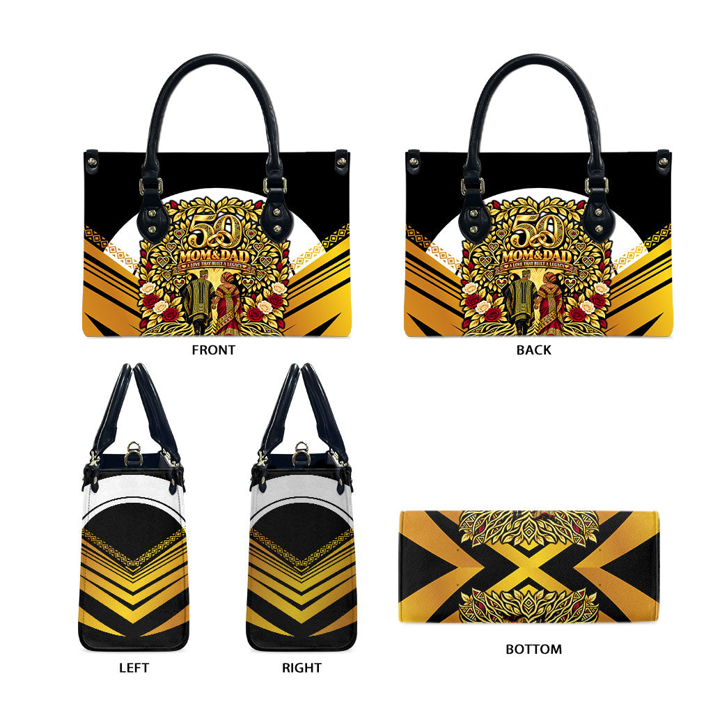 African 50th Anniversary Wedding Leather Bag Mom and Dad - A Love That Built A Legacy