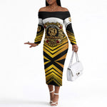 African 50th Anniversary Wedding Off The Shoulder Long Sleeve Dress Mom and Dad - A Love That Built A Legacy