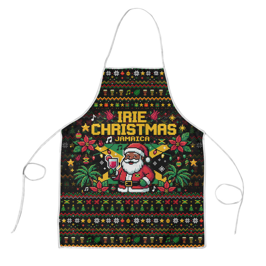 Jamaica Christmas Irie Apron Jamaican Santa Flag Reggae Vibes