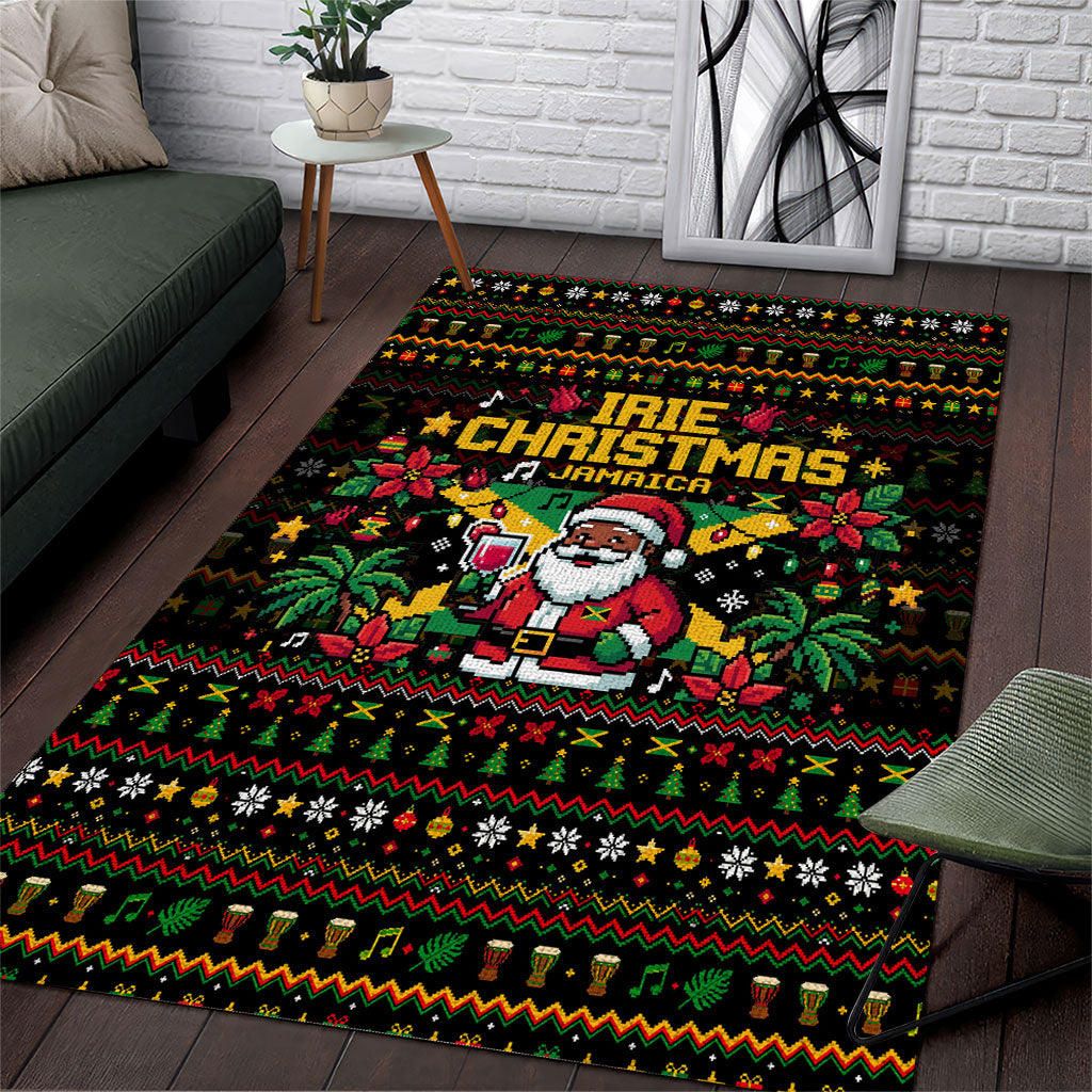 Jamaica Christmas Irie Area Rug Jamaican Santa Flag Reggae Vibes