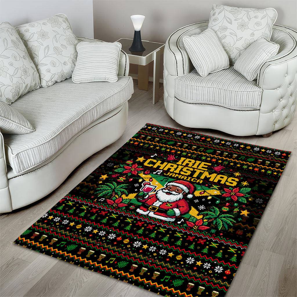 Jamaica Christmas Irie Area Rug Jamaican Santa Flag Reggae Vibes