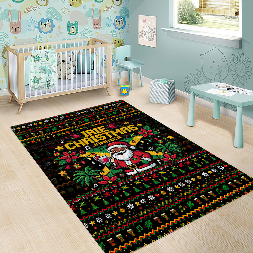 Jamaica Christmas Irie Area Rug Jamaican Santa Flag Reggae Vibes