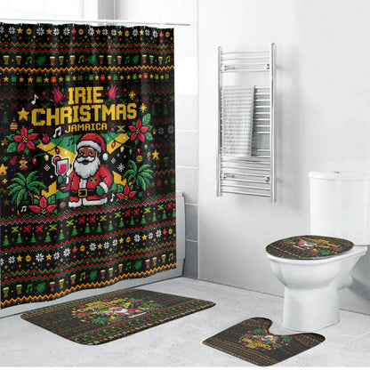 Jamaica Christmas Irie Bathroom Set Jamaican Santa Flag Reggae Vibes