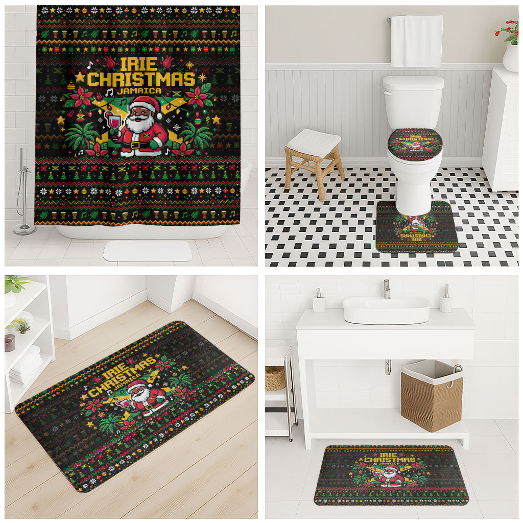 Jamaica Christmas Irie Bathroom Set Jamaican Santa Flag Reggae Vibes