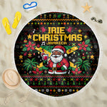 Jamaica Christmas Irie Beach Blanket Jamaican Santa Flag Reggae Vibes