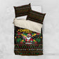 Jamaica Christmas Irie Bedding Set Jamaican Santa Flag Reggae Vibes