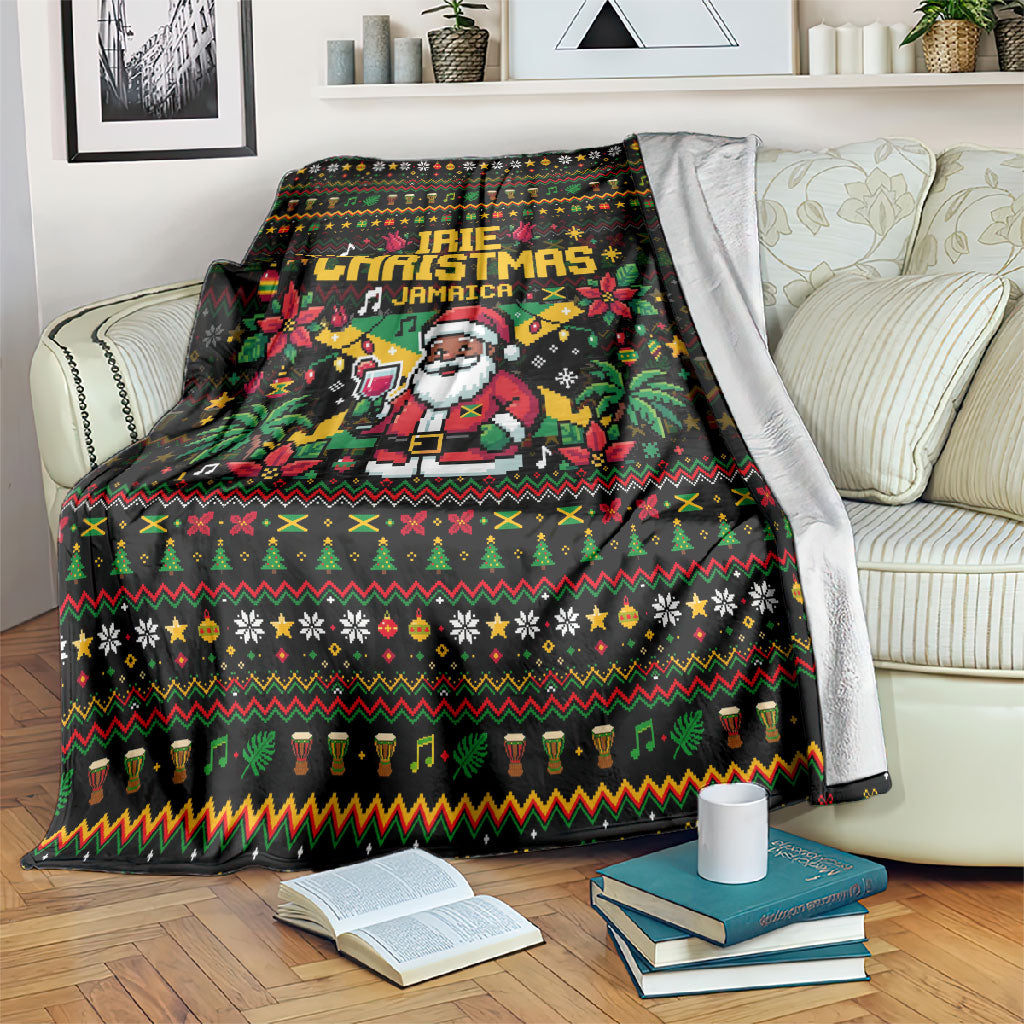 Jamaica Christmas Irie Blanket Jamaican Santa Flag Reggae Vibes