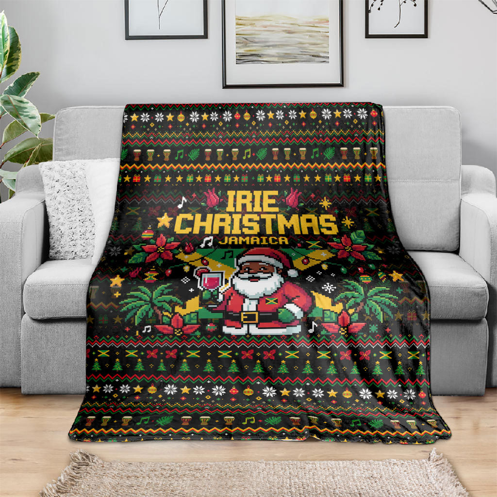 Jamaica Christmas Irie Blanket Jamaican Santa Flag Reggae Vibes