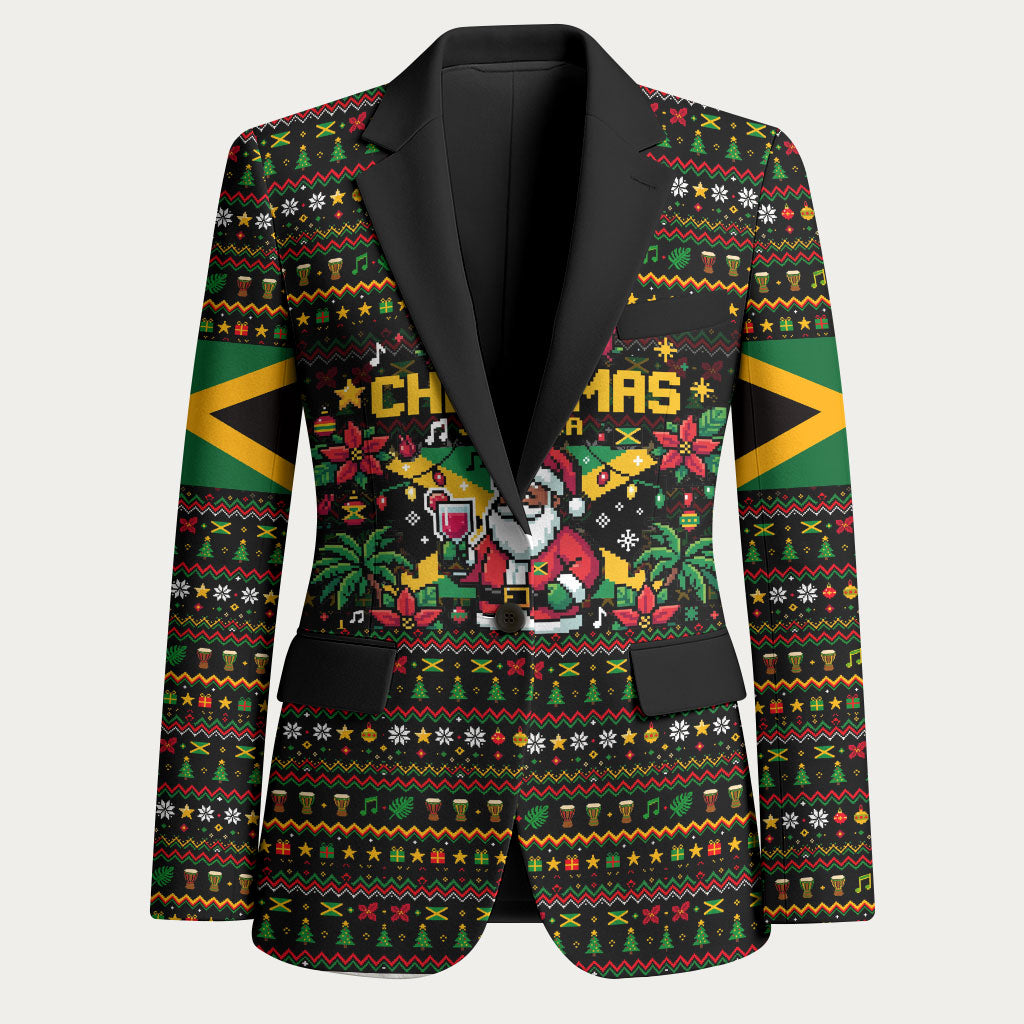 Jamaica Christmas Irie Blazer Jamaican Santa Flag Reggae Vibes