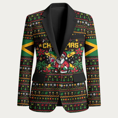 Jamaica Christmas Irie Blazer Jamaican Santa Flag Reggae Vibes