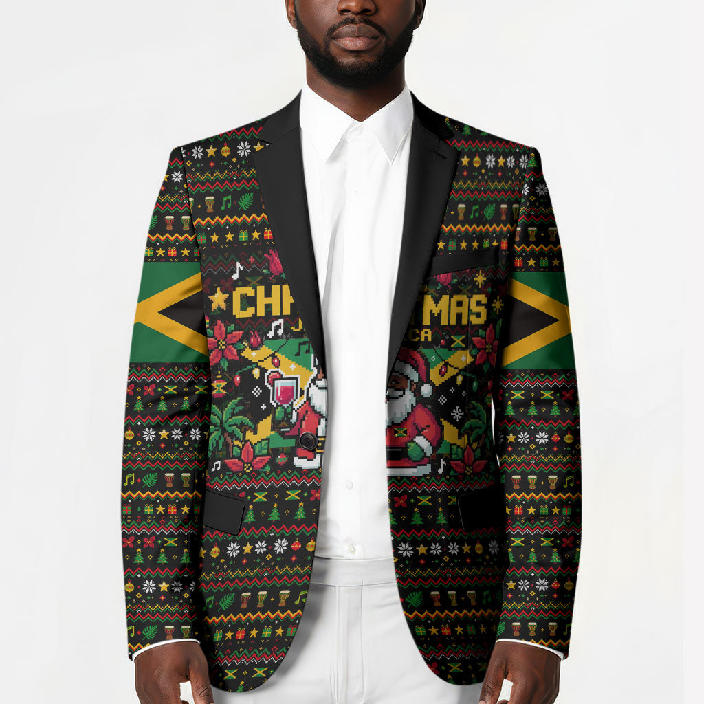 Jamaica Christmas Irie Blazer Jamaican Santa Flag Reggae Vibes