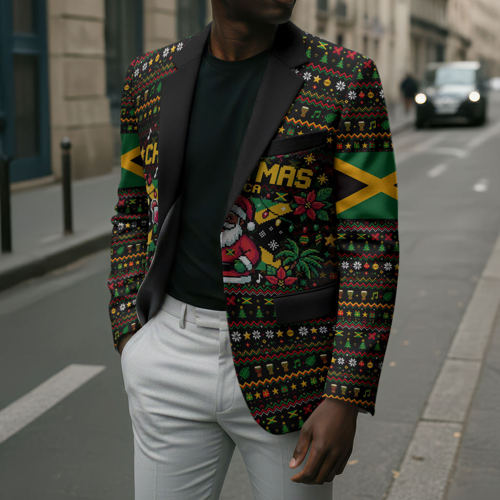 Jamaica Christmas Irie Blazer Jamaican Santa Flag Reggae Vibes