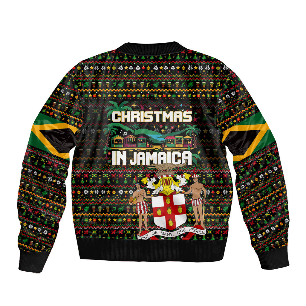 Jamaica Christmas Irie Bomber Jacket Jamaican Santa Flag Reggae Vibes