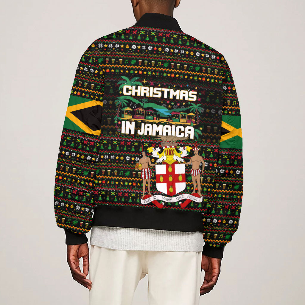 Jamaica Christmas Irie Bomber Jacket Jamaican Santa Flag Reggae Vibes