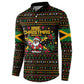 Jamaica Christmas Irie Button Sweatshirt Jamaican Santa Flag Reggae Vibes