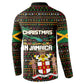 Jamaica Christmas Irie Button Sweatshirt Jamaican Santa Flag Reggae Vibes