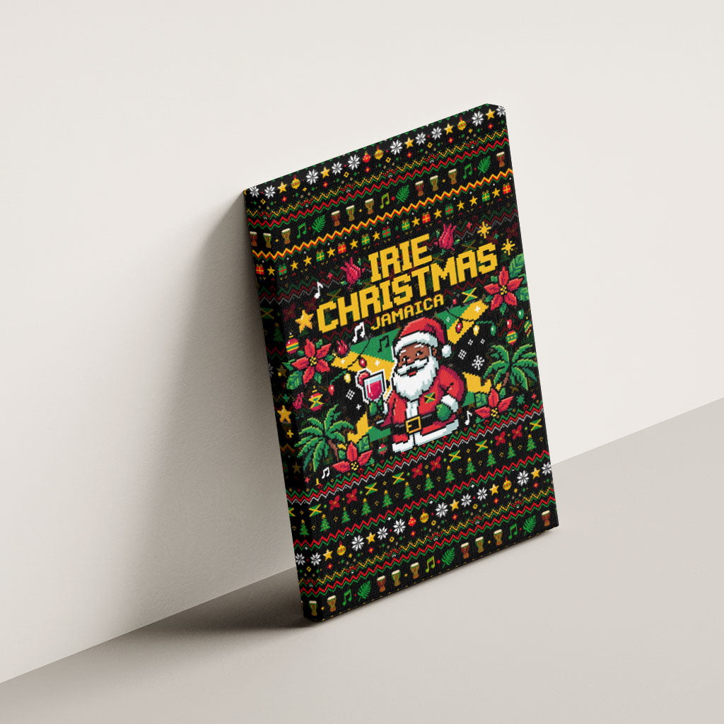 Jamaica Christmas Irie Canvas Wall Art Jamaican Santa Flag Reggae Vibes