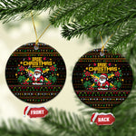 Jamaica Christmas Irie Ceramic Ornament Jamaican Santa Flag Reggae Vibes