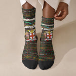 Jamaica Christmas Irie Crew Socks Jamaican Santa Flag Reggae Vibes