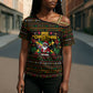 Jamaica Christmas Irie Cross Shoulder Shirt Jamaican Santa Flag Reggae Vibes
