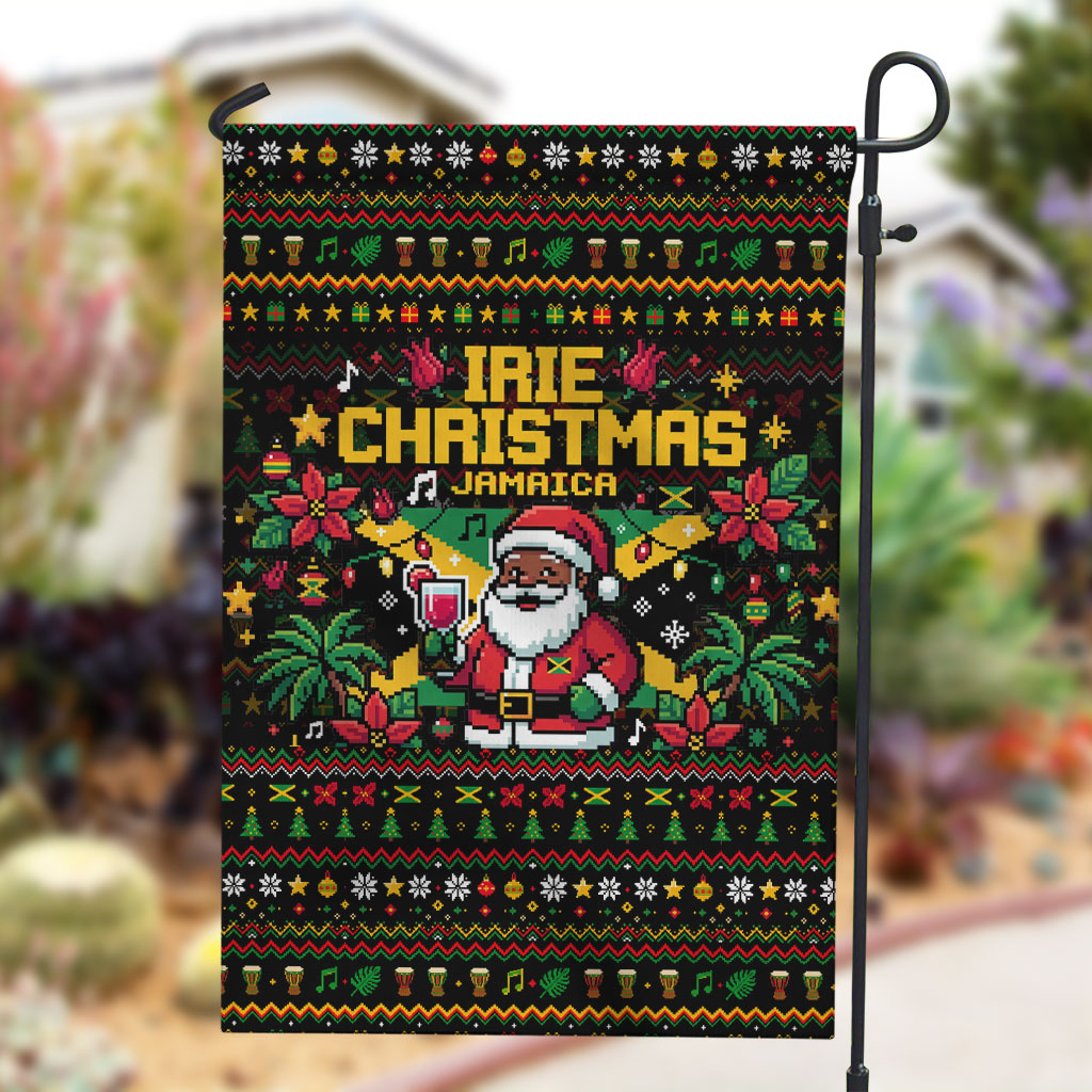 Jamaica Christmas Irie Garden Flag Jamaican Santa Flag Reggae Vibes