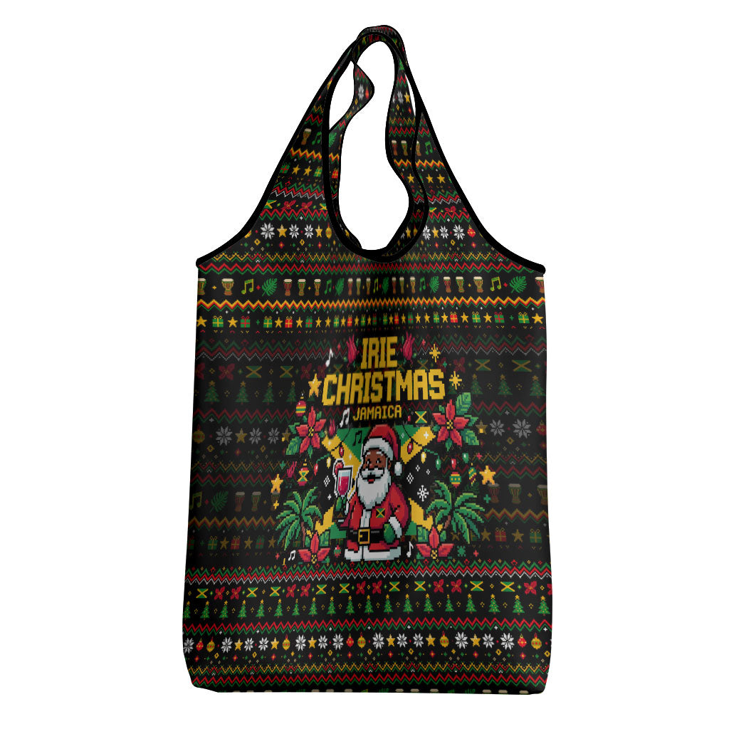 Jamaica Christmas Irie Grocery Bag Jamaican Santa Flag Reggae Vibes
