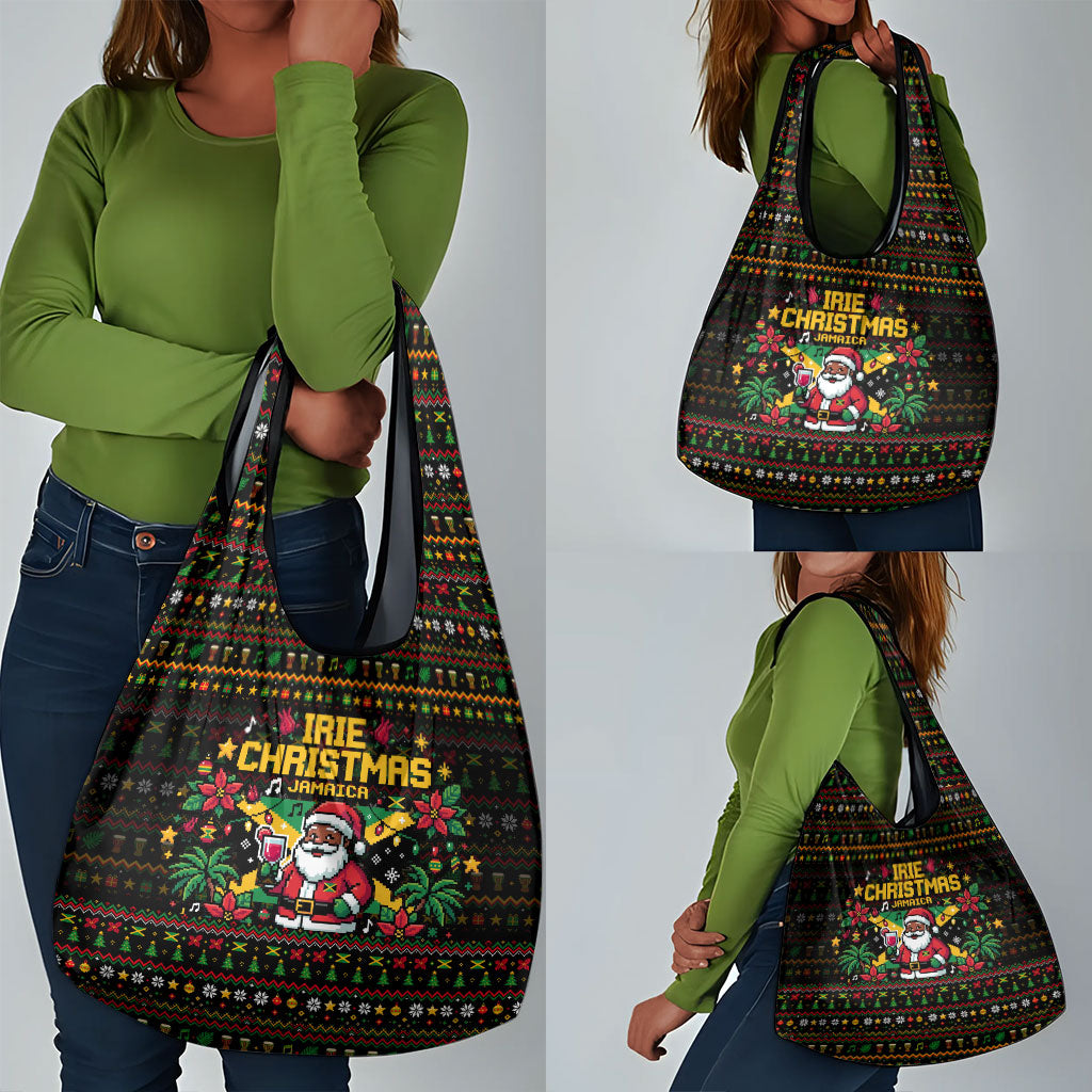 Jamaica Christmas Irie Grocery Bag Jamaican Santa Flag Reggae Vibes
