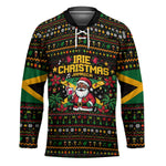 Jamaica Christmas Irie Hockey Jersey Jamaican Santa Flag Reggae Vibes
