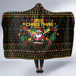 Jamaica Christmas Irie Hooded Blanket Jamaican Santa Flag Reggae Vibes