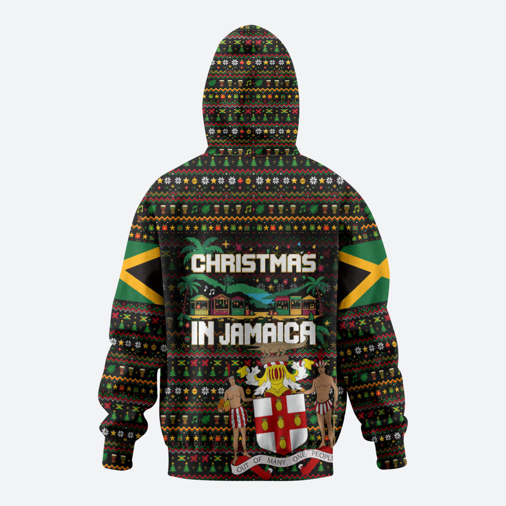 Jamaica Christmas Irie Hoodie Jamaican Santa Flag Reggae Vibes