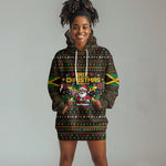 Jamaica Christmas Irie Hoodie Dress Jamaican Santa Flag Reggae Vibes