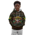 Jamaica Christmas Irie Kid Hoodie Jamaican Santa Flag Reggae Vibes