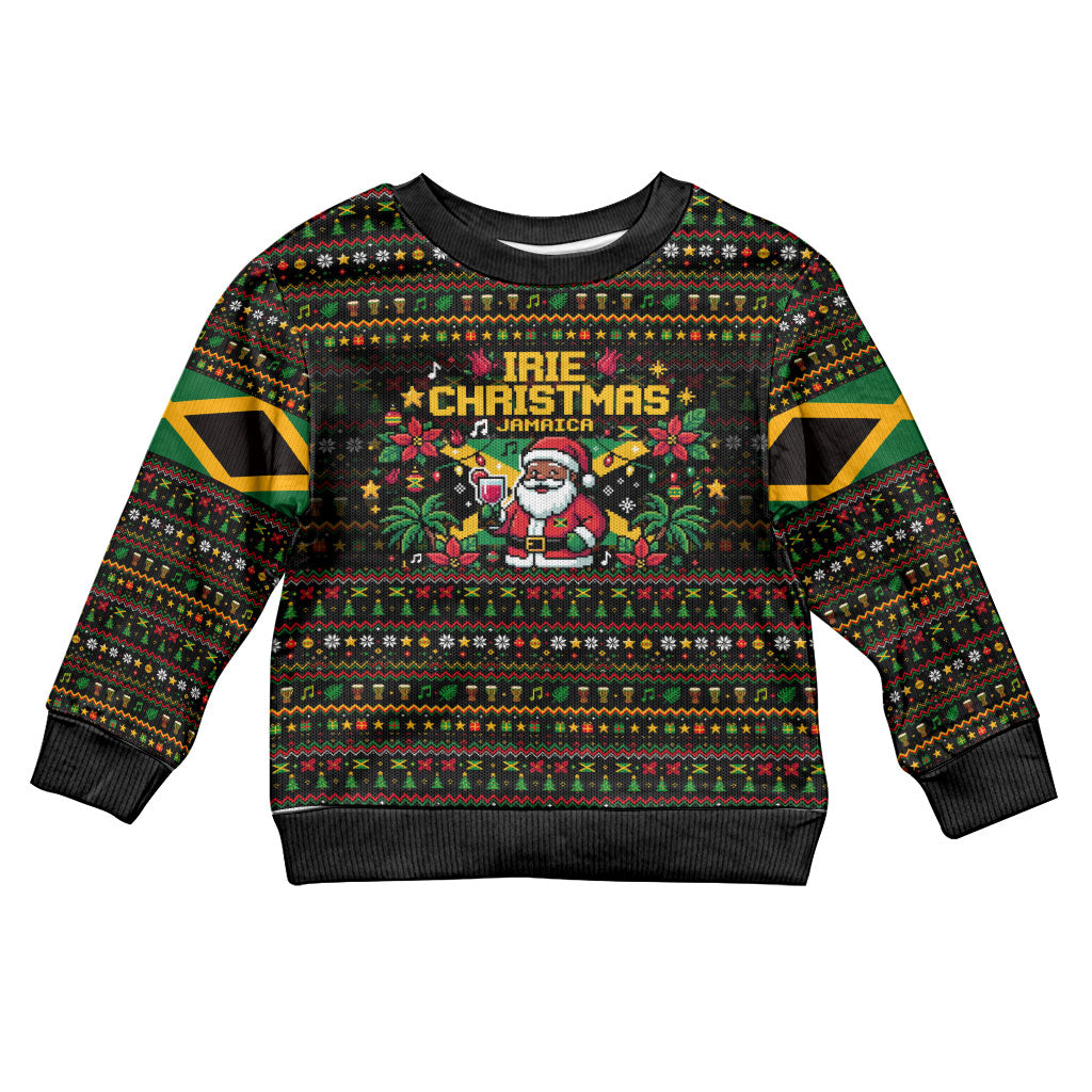Jamaica Christmas Irie Kid Ugly Christmas Sweater Jamaican Santa Flag Reggae Vibes