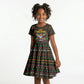 Jamaica Christmas Irie Kid Short Sleeve Dress Jamaican Santa Flag Reggae Vibes