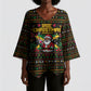 Jamaica Christmas Irie Kimono Sleeve Blouse Jamaican Santa Flag Reggae Vibes