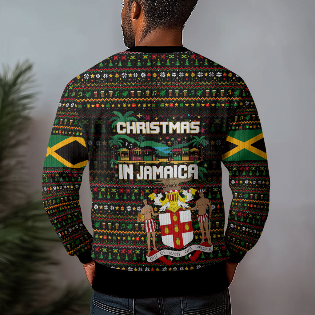 Jamaica Christmas Irie Ugly Christmas Sweater Jamaican Santa Flag Reggae Vibes