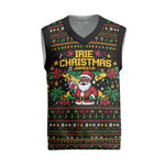 Jamaica Christmas Irie Christmas Knitted V-Neck Vest Jamaican Santa Flag Reggae Vibes