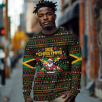 Jamaica Christmas Irie Long Sleeve Shirt Jamaican Santa Flag Reggae Vibes