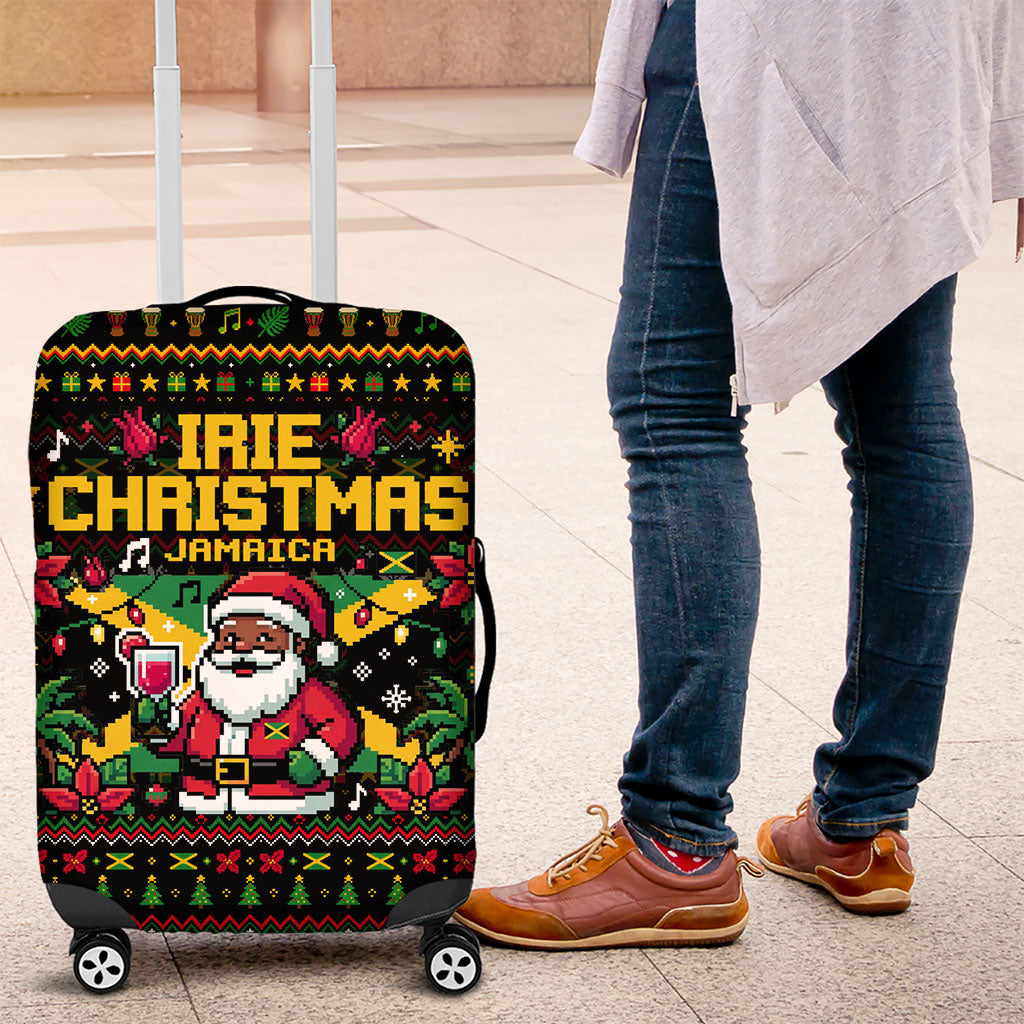 Jamaica Christmas Irie Luggage Cover Jamaican Santa Flag Reggae Vibes