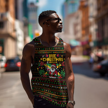Jamaica Christmas Irie Men Tank Top Jamaican Santa Flag Reggae Vibes