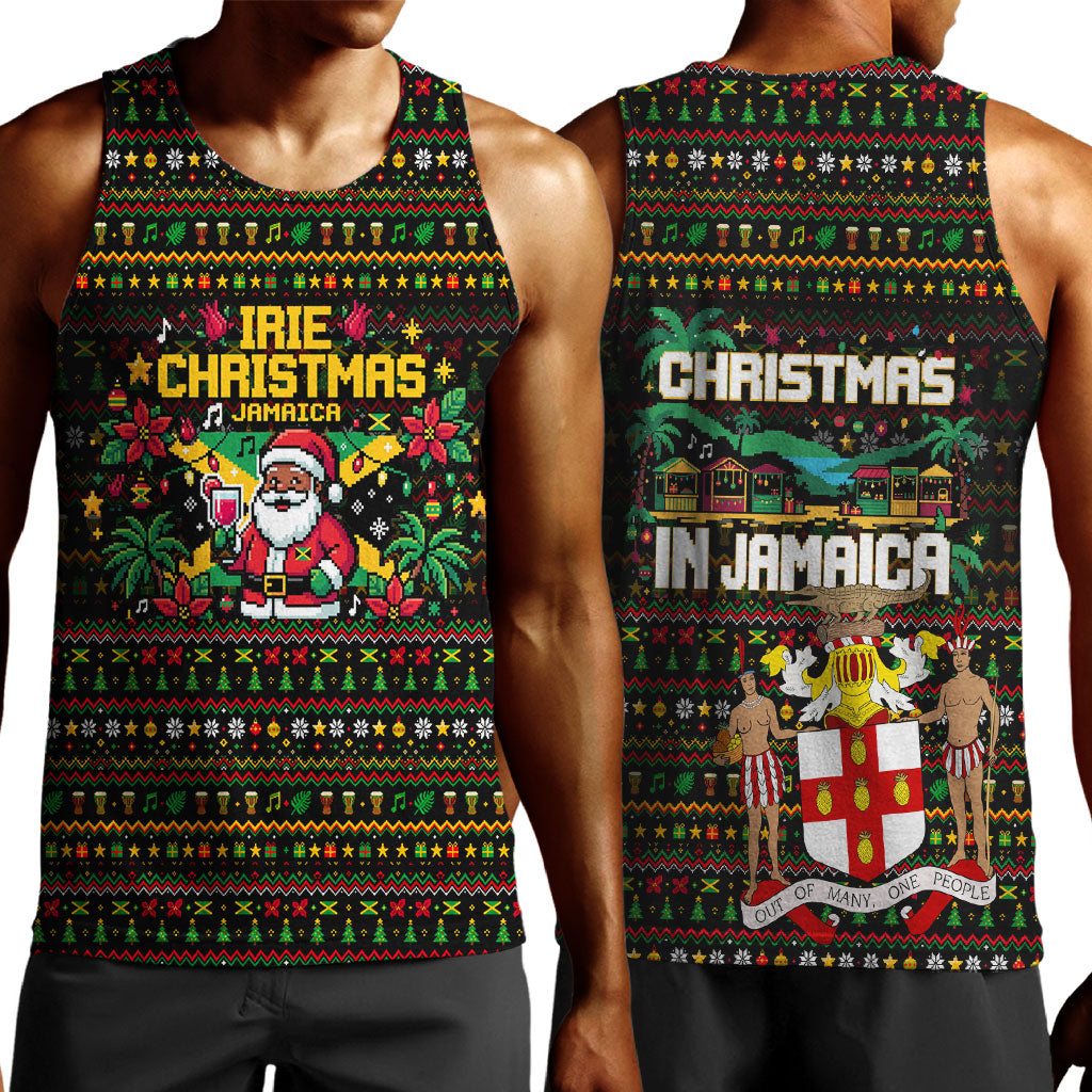 Jamaica Christmas Irie Men Tank Top Jamaican Santa Flag Reggae Vibes