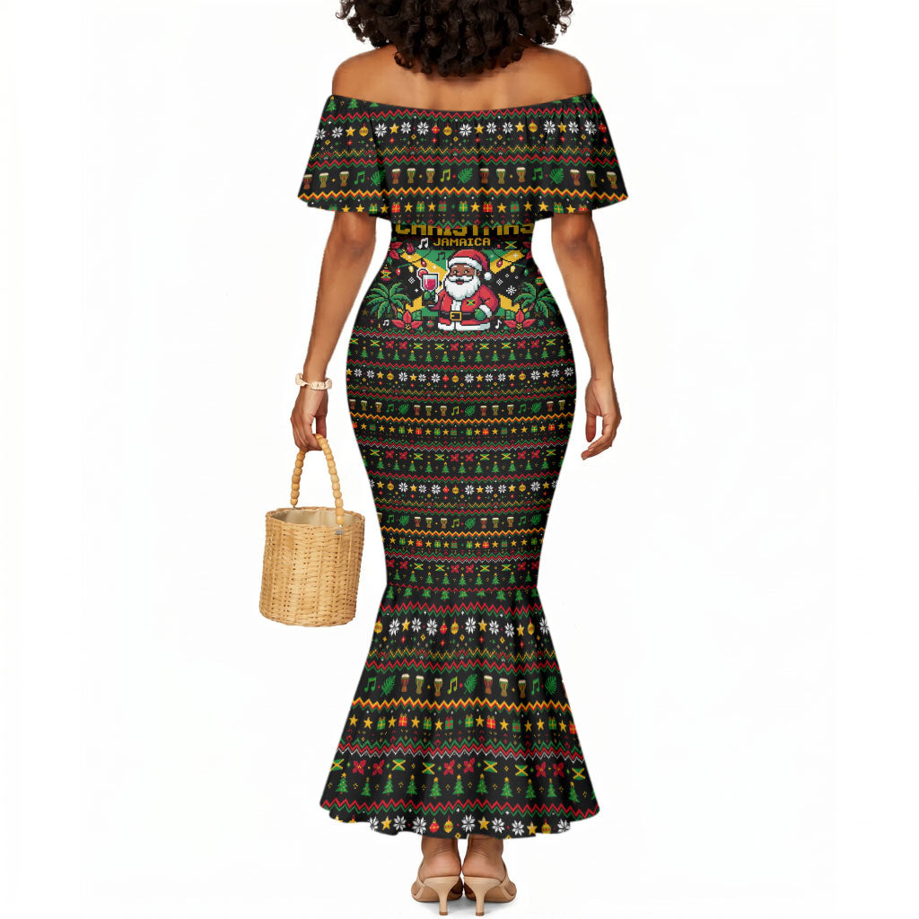 Jamaica Christmas Irie Mermaid Dress Jamaican Santa Flag Reggae Vibes ...