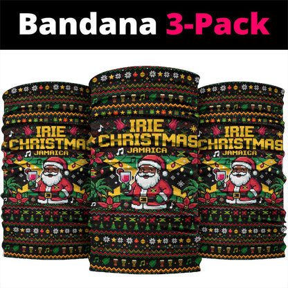 Jamaica Christmas Irie Neck Gaiter Jamaican Santa Flag Reggae Vibes