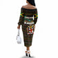Jamaica Christmas Irie Off The Shoulder Long Sleeve Dress Jamaican Santa Flag Reggae Vibes