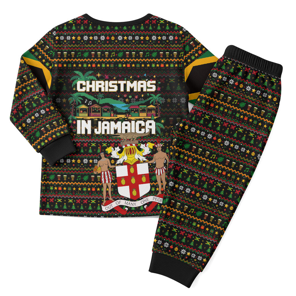 Jamaica Christmas Irie Christmas Pajama Set Jamaican Santa Flag Reggae Vibes