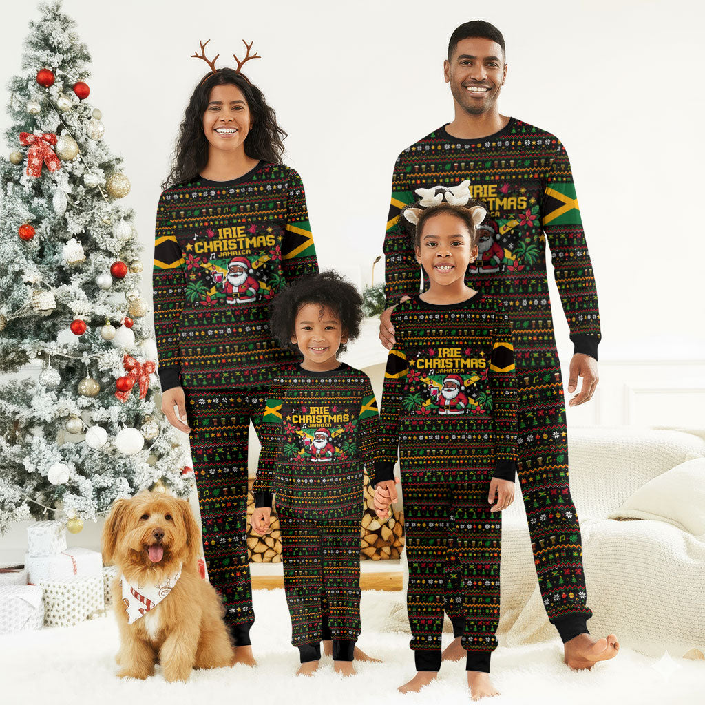 Jamaica Christmas Irie Christmas Pajama Set Jamaican Santa Flag Reggae Vibes