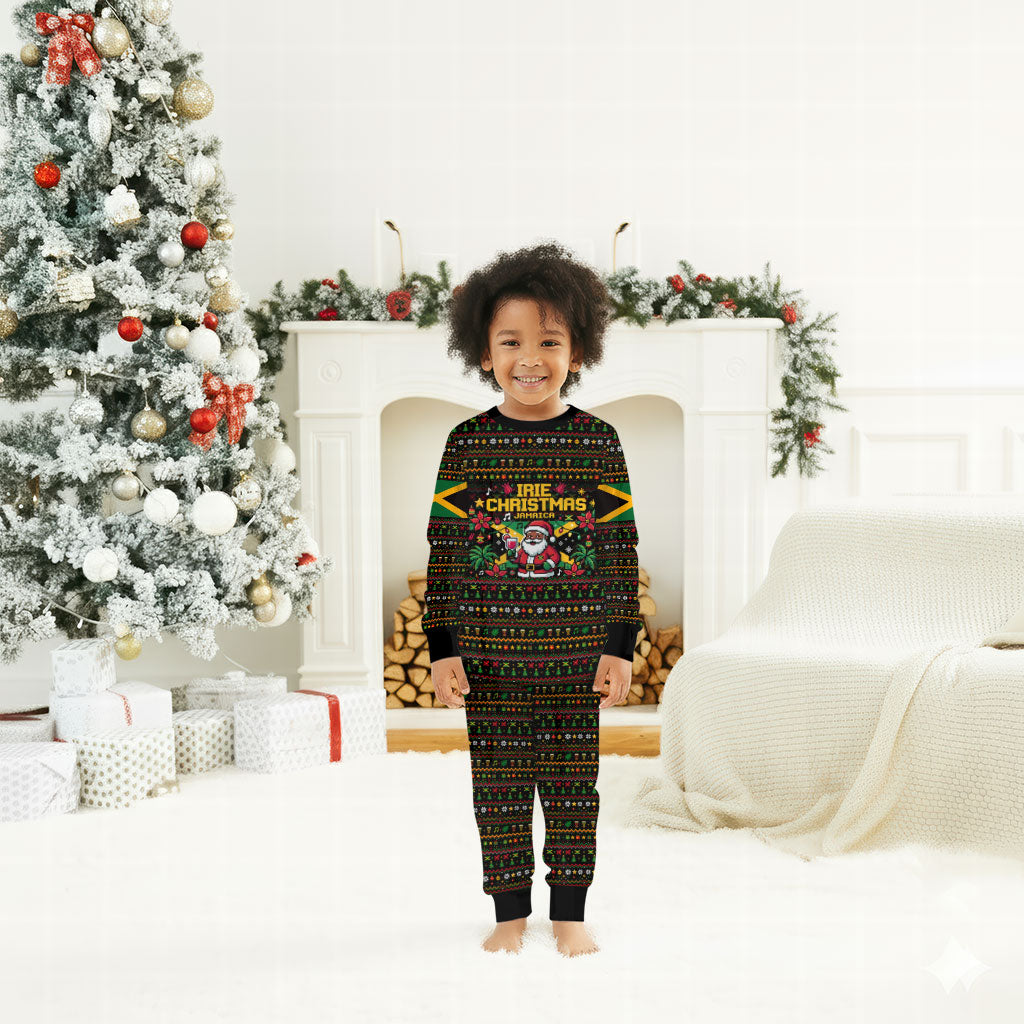 Jamaica Christmas Irie Christmas Pajama Set Jamaican Santa Flag Reggae Vibes