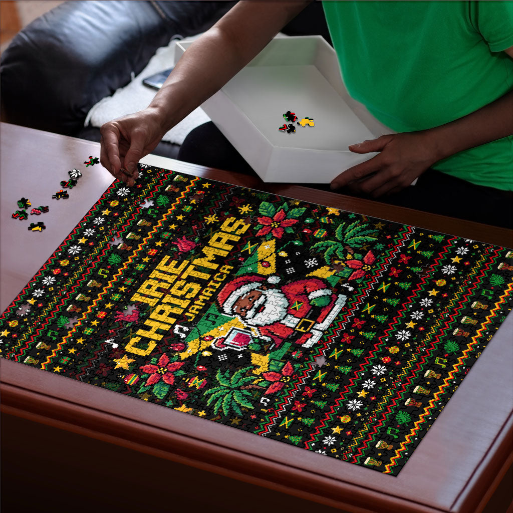 Jamaica Christmas Irie Puzzle Jamaican Santa Flag Reggae Vibes