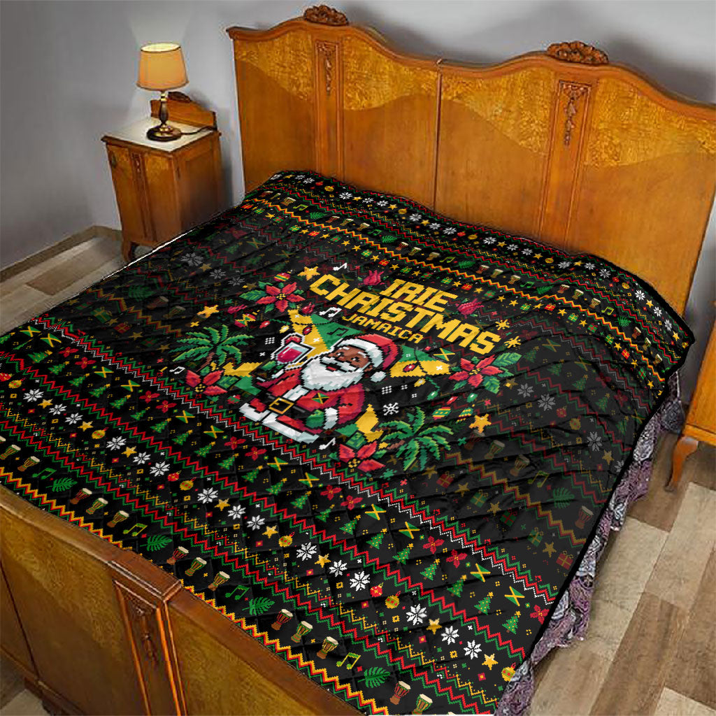 Jamaica Christmas Irie Quilt Jamaican Santa Flag Reggae Vibes